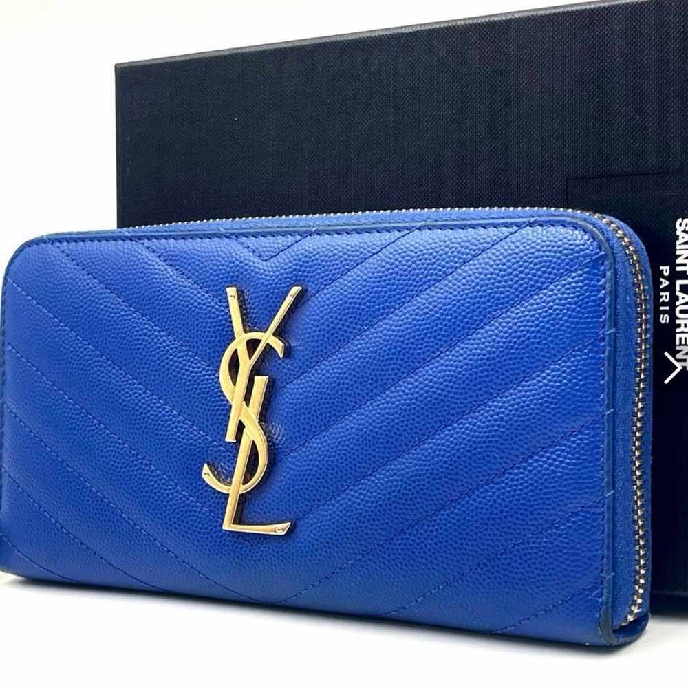 Saint Laurent Royal Blue Continental Wallet